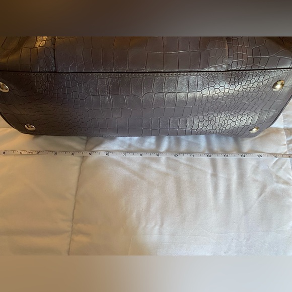 Coach Plum Croc-Embossed Shoulder Bag - Picture 12 of 14